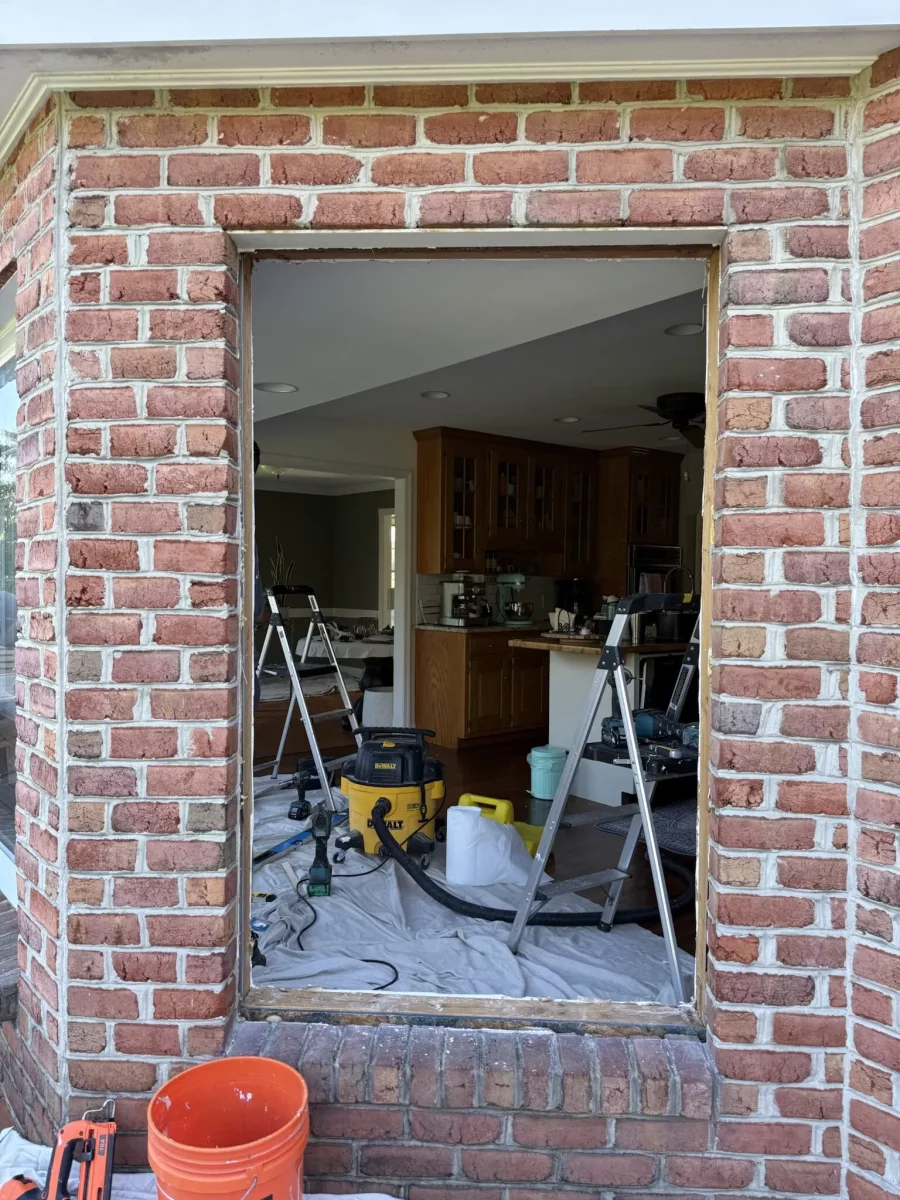 Full-frame Oknoplast window replacement with old window and frame completely removed in Monrovia, Maryland