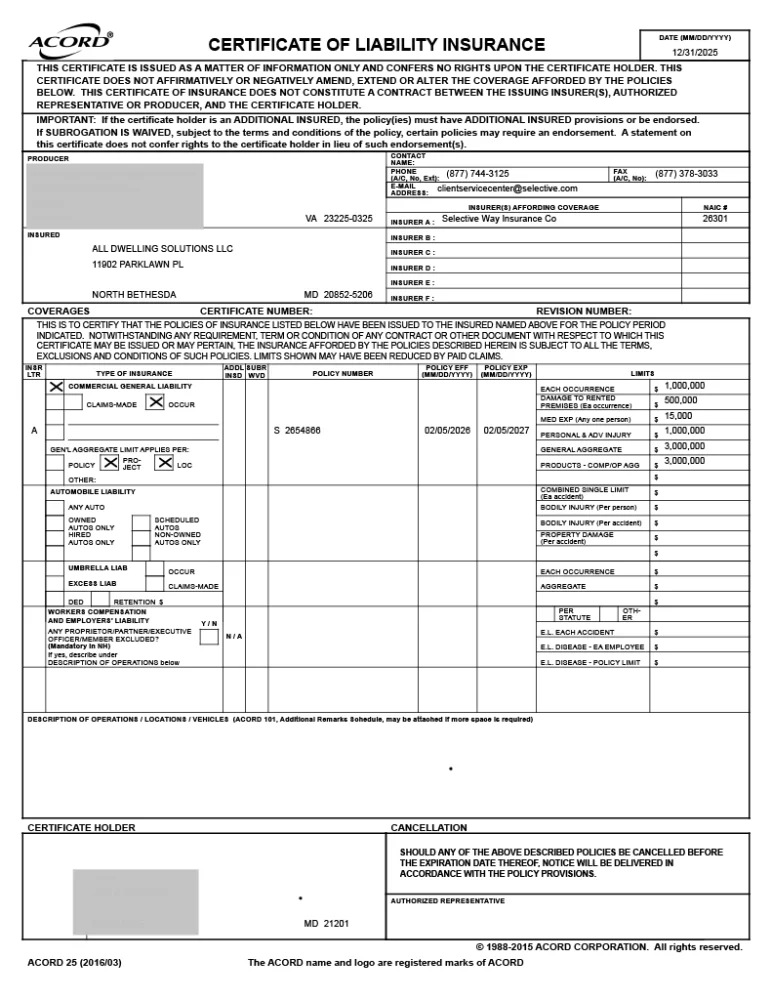 General Liability Insurance