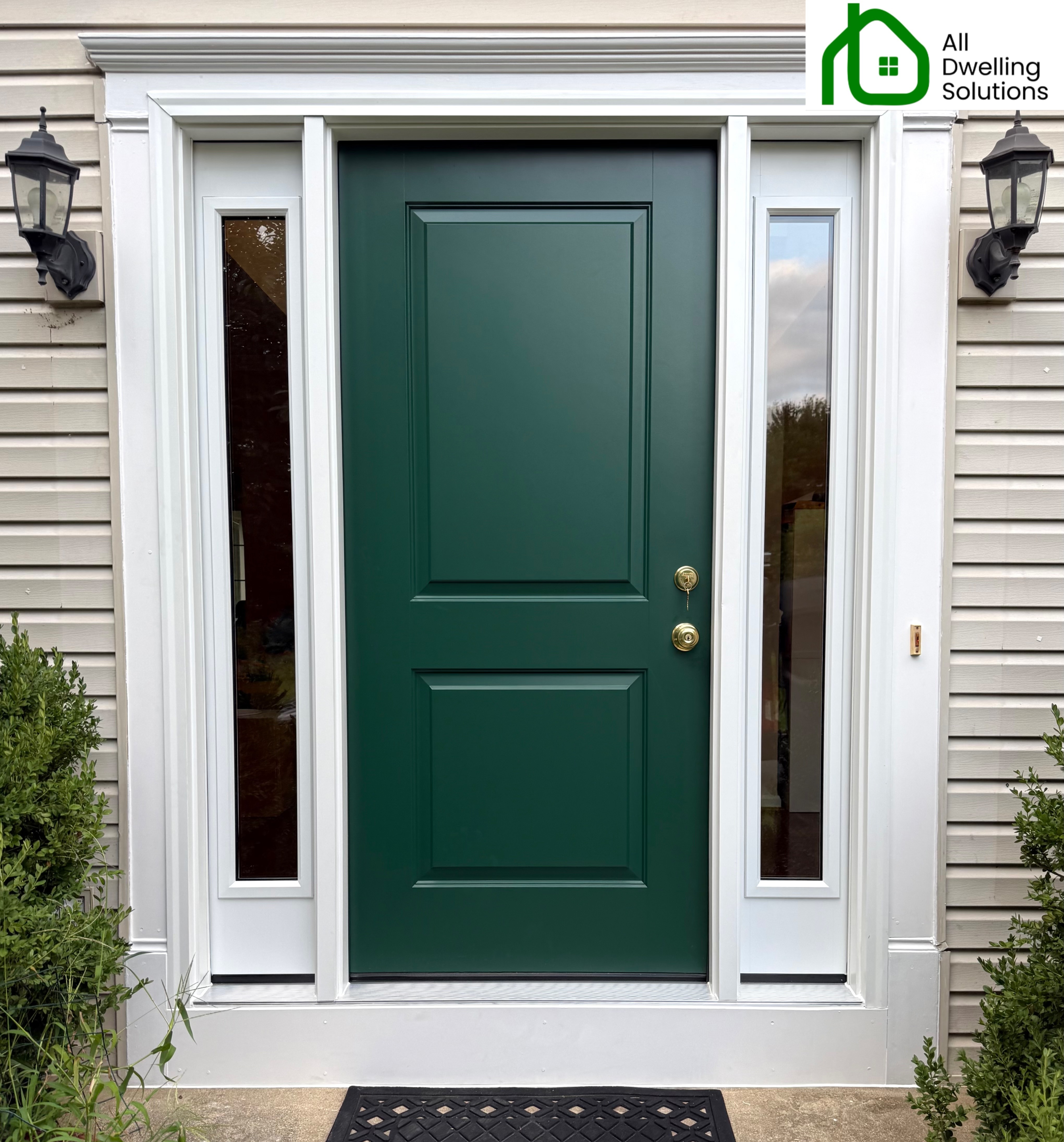 Provia Ascent Smooth Fiberglass Door in /Forest Green Color