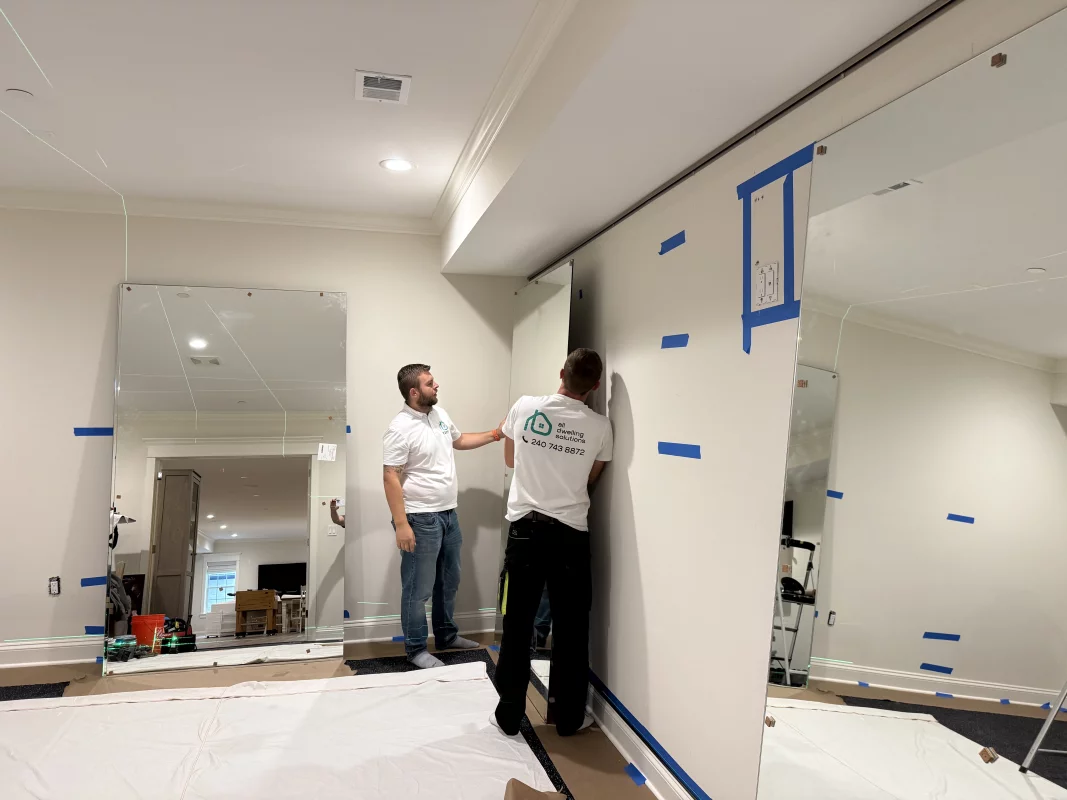 Home Gym Mirror Installation gallery photo.