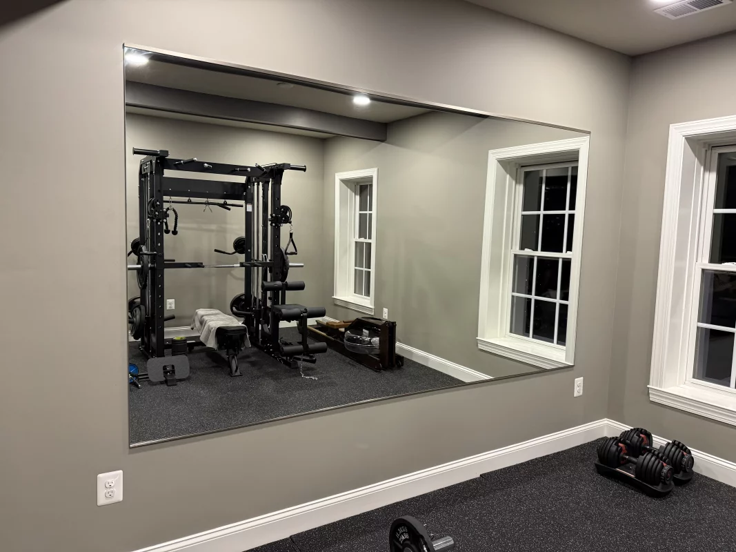 Home Gym Mirror Installation gallery photo.