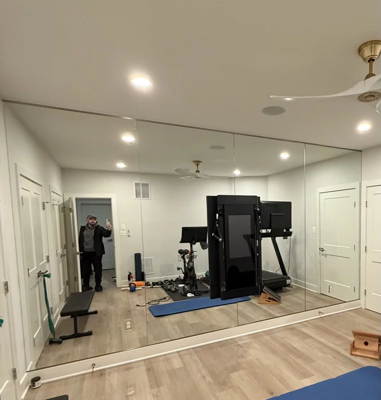 Mirror Installation for Home Gym gallery photo.