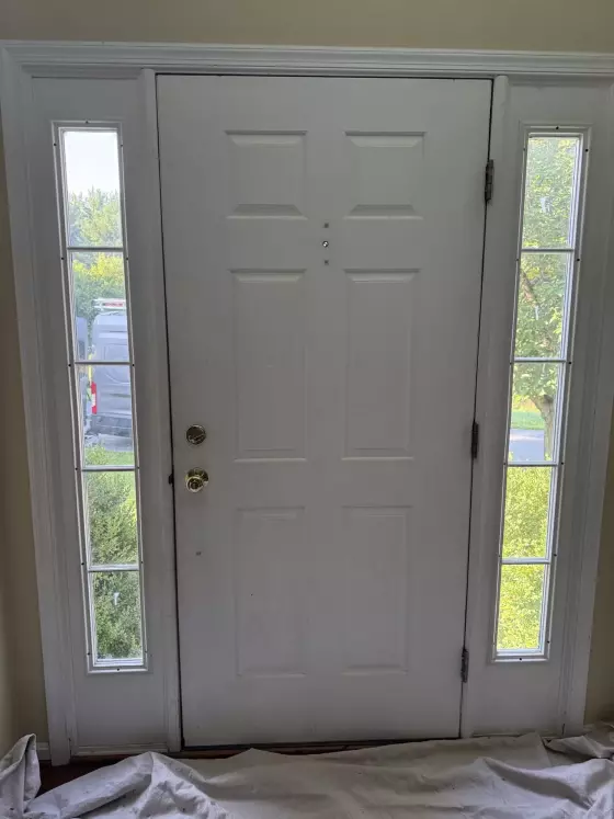 Interior view of old entry door