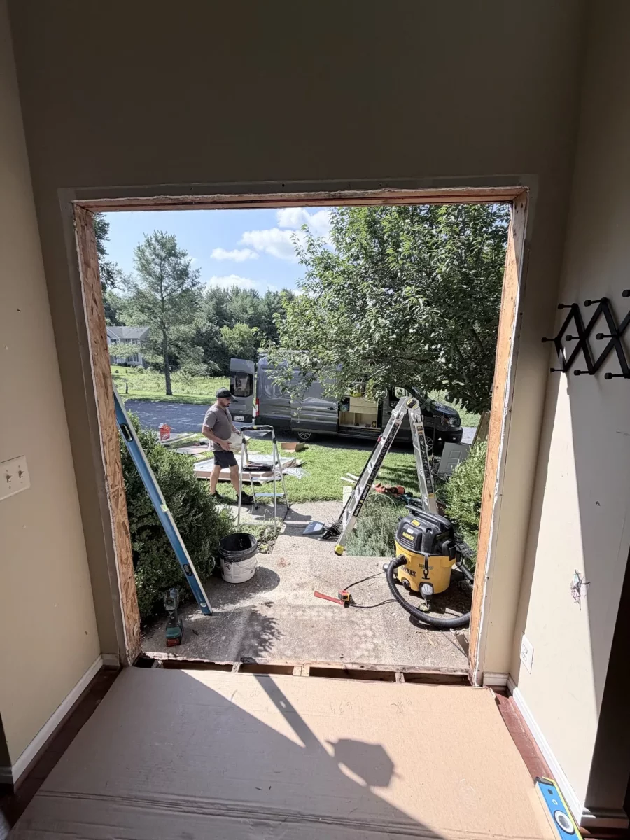Exterior door opening preparation