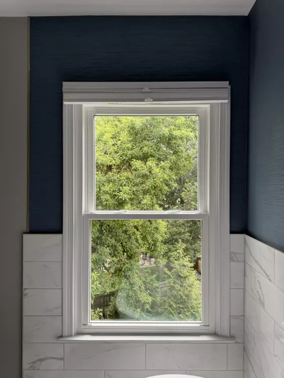 New window installed with tempered glass.