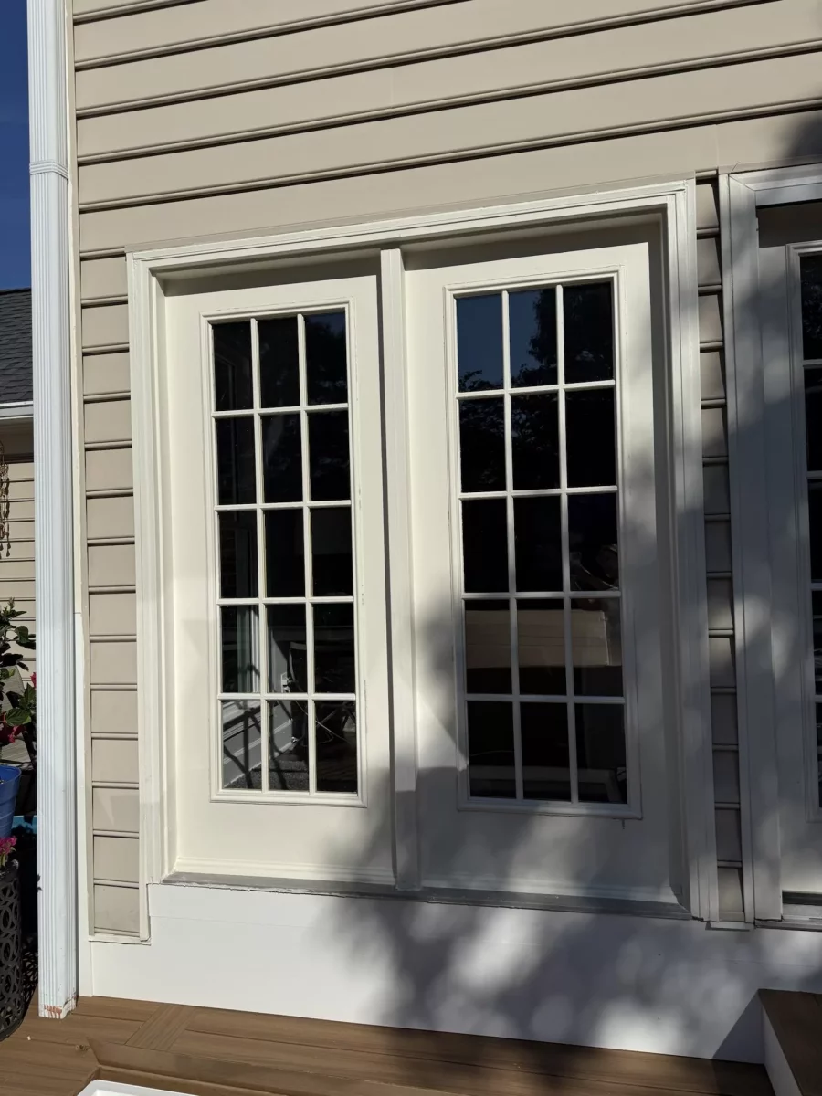 Old patio door with colonial grids
