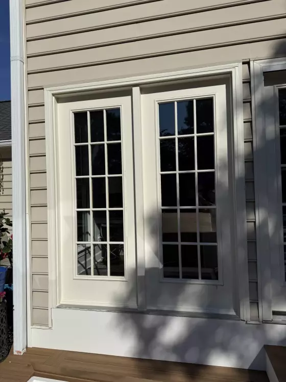 Old patio door with colonial grids