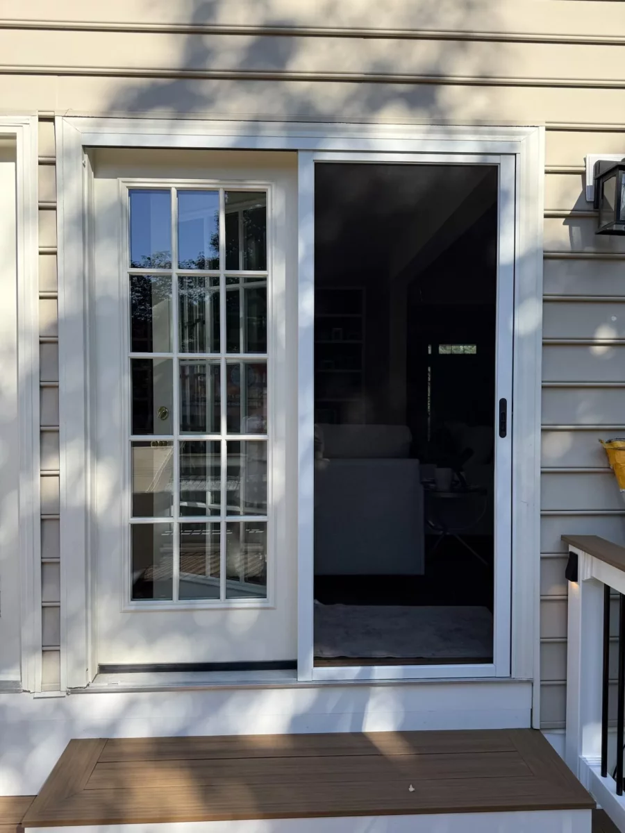 Old patio door with colonial grids