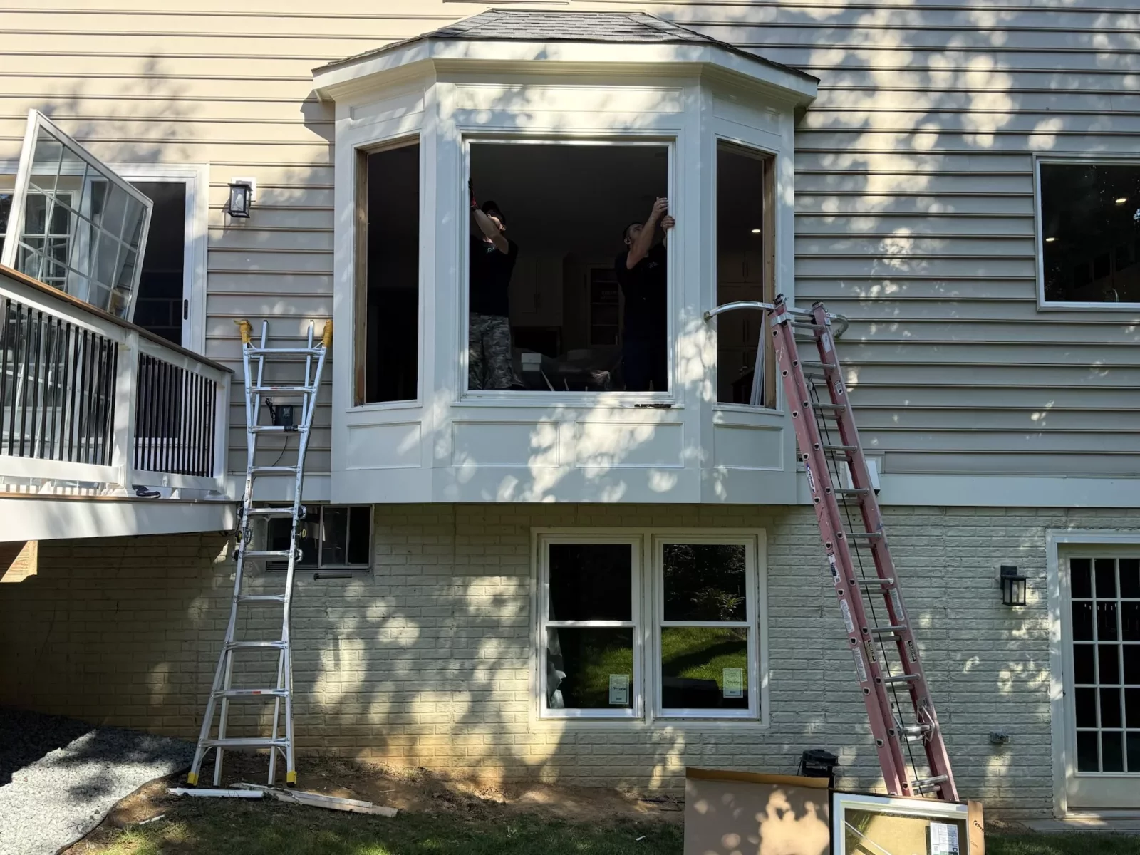 Bay window replacement in progress