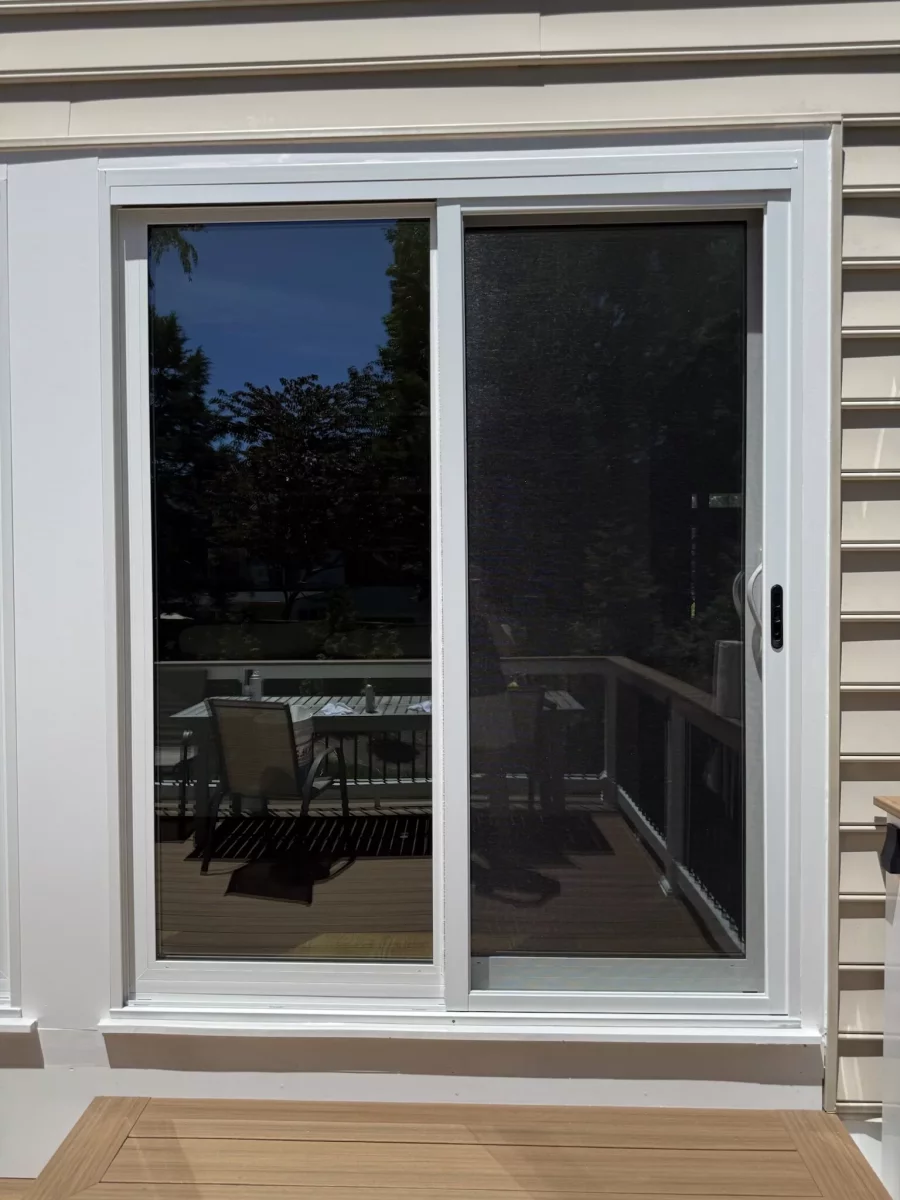 New sliding patio door installed