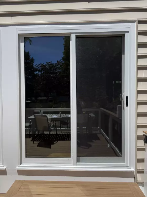 New sliding patio door installed