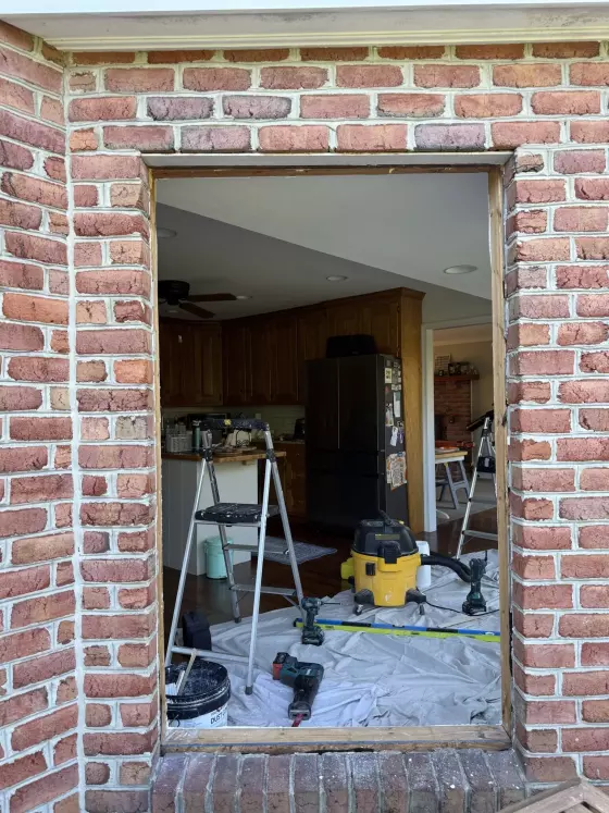 Full-frame Oknoplast window replacement with old window and frame completely removed in Monrovia, Maryland