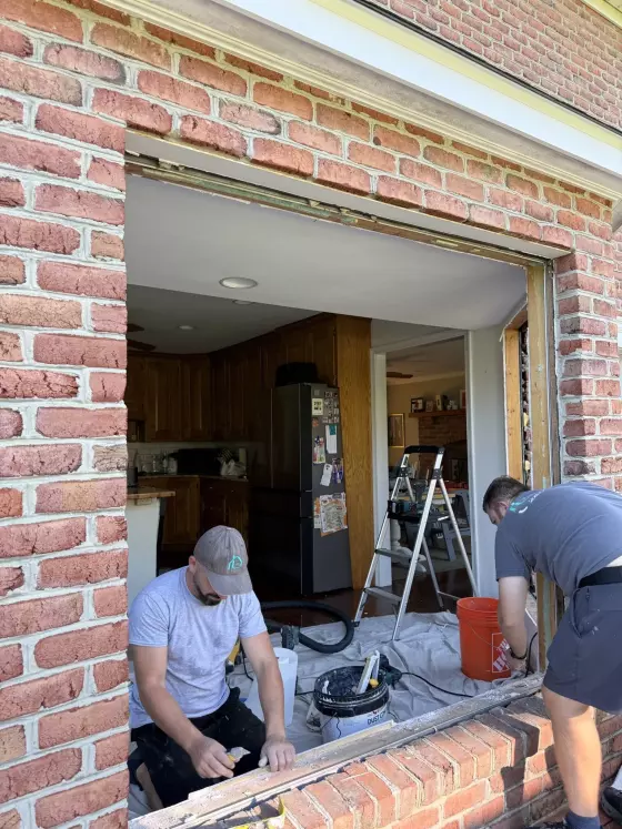 Preparing window opening and sill for full-frame Oknoplast tilt-and-turn window installation in Monrovia, Maryland