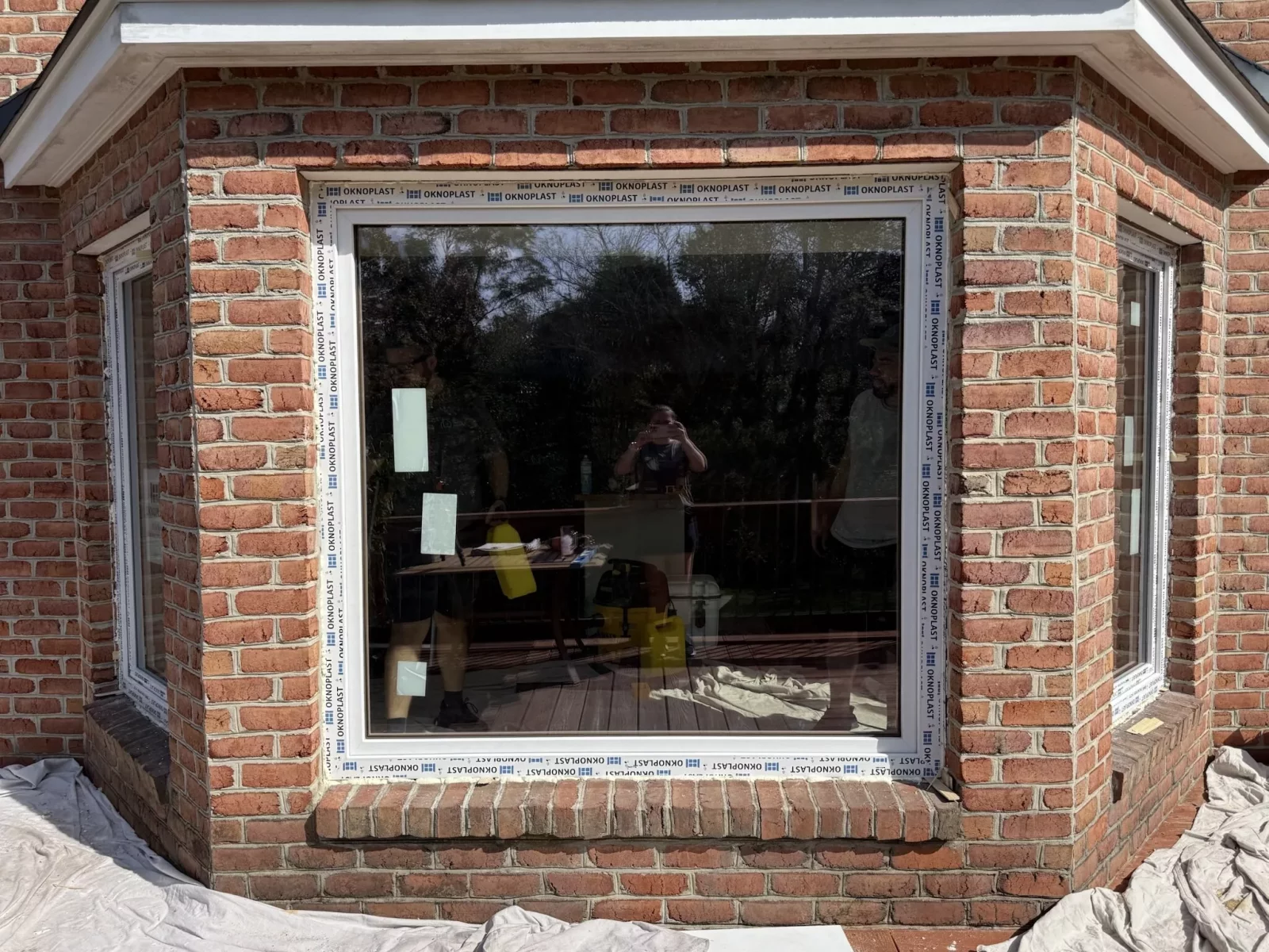 Large Oknoplast picture window installed as part of a full-frame window replacement in Monrovia, Maryland