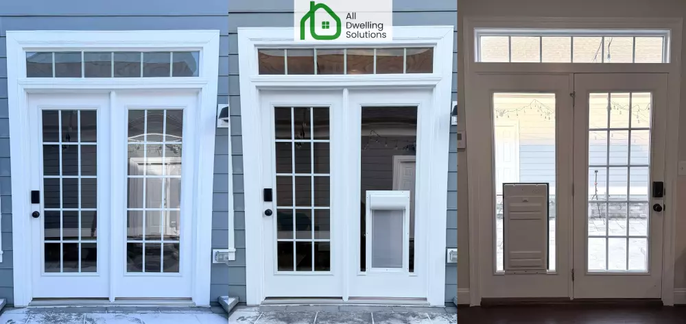X Large pet door installation in Patio Glass Door in Fulton, MD